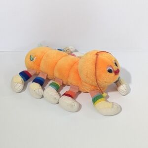 Vintage 80's Lots-a-Lots-a-Leggggggs Orange caterpillar plush collectable Lots-a